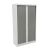 Rollladenschrank 100 x 45 cm in weiß/silber