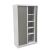 Rollladenschrank 100 x 45 cm in weiß/silber