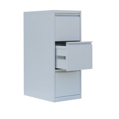 Hängeregistraturschrank mit 465 mm Breite und 3 Schüben in RAL7035 lichtgrau