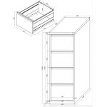 Hängeregistraturschrank 46 cm Breite mit 4 Schüben 1-bahnig in RAL9005 (tiefschwarz)