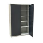 Stahl- und Flügeltürenschrank 120 x 50 cm anthrazitgrau