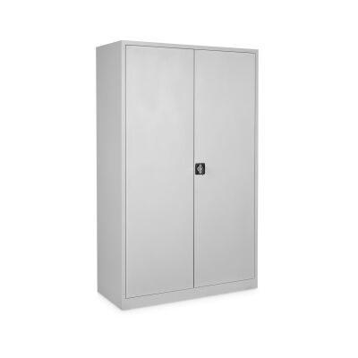 Stahl- und Flügeltürenschrank 120 x 50 cm lichtgrau