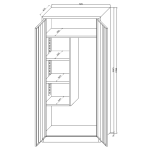 Putzmittelschrank 92 x 42 cm mit Drehgriffzylinderschloss in lichtgrau