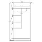 Putzmittelschrank 92 x 42 cm mit Drehgriffzylinderschloss in lichtgrau
