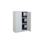 Stahl- und Flügeltürenschrank 80 x 38 cm lichtgrau - 3 Ordnerhöhen