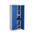 Stahl- und Flügeltürenschrank Classic 92 x 42 cm in RAL7035 lichtgrau und mit Türen in RAL5010 enzianblau