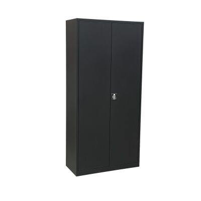 Stahl- und Flügeltürenschrank Classic 92 x 42 cm in RAL9005 tiefschwarz