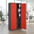 Stahl- und Flügeltürenschrank Classic 92 x 42 cm in RAL7016 anthrazitgrau und mit Türen in RAL3020 verkehrsrot