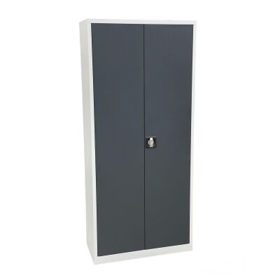 Stahl- und Flügeltürenschrank Classic 80 x 38 cm in anthrazitgrau