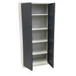 Stahl- und Flügeltürenschrank Classic 80 x 38 cm in anthrazitgrau