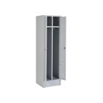 Garderobenspind und Umkleideschrank 50 cm Breite mit 2 Drehriegel in lichtgrau / lichtgrau