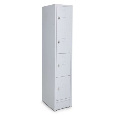 Schließ- und Fächerschrank mit 35 cm Breite und 4 Fächer lichtgrau/lichtgrau