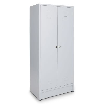 Garderobenspind und Umkleideschrank 80 cm Breite mit 2 Drehriegel in lichtgrau / lichtgrau