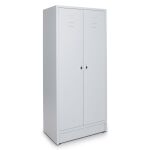 Garderobenspind und Umkleideschrank 80 cm Breite mit 2 Drehriegel in lichtgrau / lichtgrau
