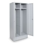 Garderobenspind und Umkleideschrank 80 cm Breite mit 2 Drehriegel in lichtgrau / lichtgrau