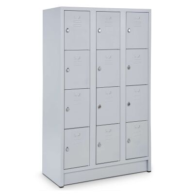 Schließ- und Fächerschrank mit 105 cm Breite und 12 Fächer lichtgrau/lichtgrau