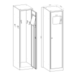Wäschesammelschrank ST40 mit Tür in RAL5010 (enzianblau)