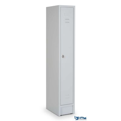 Reihen- und Garderobenschrank mit 30 cm Breite und 1 Abteil in RAL7035 (lichtgrau)