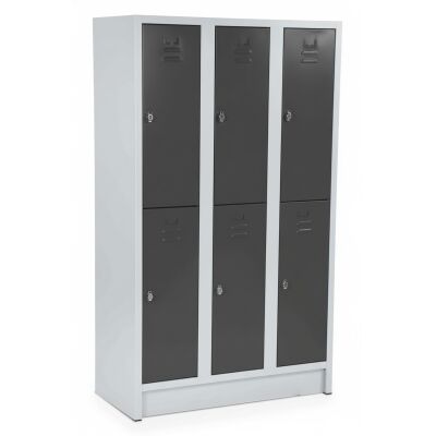 Garderoben- und Fächerschrank 90 cm Breite mit 6 Fächer in anthrazitgrau