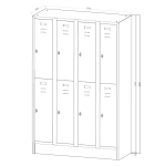 Mehrzweck- und Fächerschrank ST120 mit 8 Fächer...