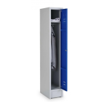 Reihen- und Garderobenschrank mit 40 cm Breite und 1 Abteil mit Türen in RAL5010 (enzianblau)