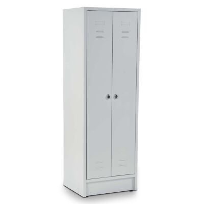 Garderobenspind und Umkleideschrank 60 cm Breite mit 2 Drehriegel in lichtgrau / lichtgrau