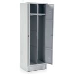 Garderobenspind und Umkleideschrank 60 cm Breite mit 2 Drehriegel in lichtgrau / lichtgrau