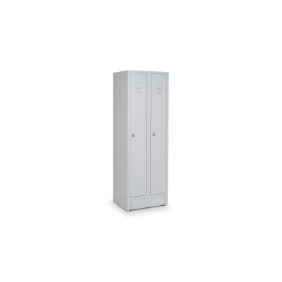 Reihen- und Garderobenschrank mit 60 cm Breite und 2 Abteil in RAL7035