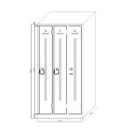 Design-Reihenspind ST118 mit Trennwand RAL7035
