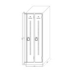 Design-Reihenspind ST80 mit Trennwand RAL7035