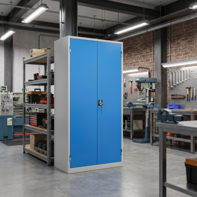 Flügeltüren- und Werkstattschrank ST100 lichtblau (RAL5012)