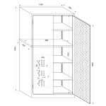 Flügeltüren- und Werkstattschrank ST100 enzianblau (RAL5010)