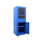 Computerschrank 65 cm Breite mit Korpus in RAL5010 (enzianblau)