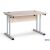Büroschreibtisch mit T-Fuß und Knieraumblende 120 x 80 cm ahorn