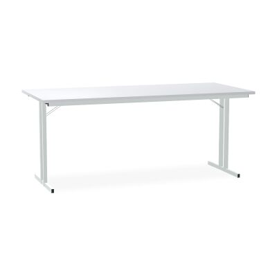 Klapptisch mit T-Fuß Gestell 180 x 80 cm, Dekor grau | Gestell in RAL7035 (lichtgrau)