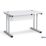 Büroschreibtisch mit T-Fuß und Knieraumblende...