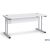Büroschreibtisch mit T-Fuß und Knieraumblende 160 x 80 cm weiß