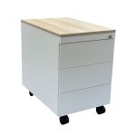 Design-Rollcontainer ST390 mit Holztop 3 Schüben in...