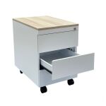 Design-Rollcontainer ST390 mit Holztop 3 Schüben in...
