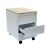 Design-Rollcontainer ST390 mit Holztop 3 Schüben in signalweiß (RAL9003)