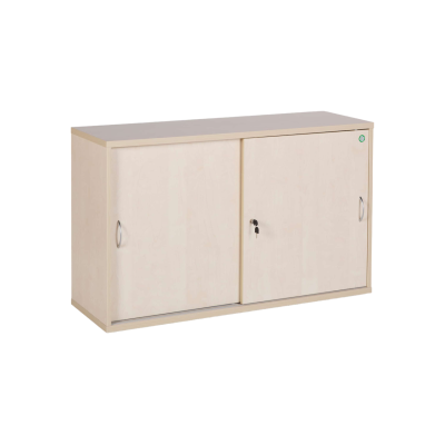 Schiebetüren- und Sideboard Büroschrank Holz 120 cm Breite in Dekor ahorn mit 2OH