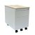 Design-Rollcontainer ST390 mit Holztop 2 Schübe in signalweiß (RAL9003)
