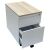 Design-Rollcontainer ST390 mit Holztop 2 Schübe in signalweiß (RAL9003)