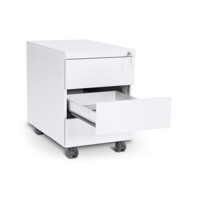Design-Rollcontainer ST390 mit 3 Schüben in signalweiß (RAL9003)