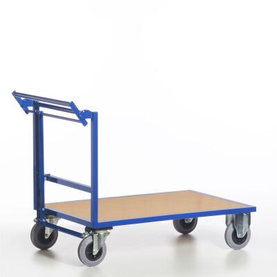 Rollcart Schiebebügelwagen/Totmannbremse T02-5997, Ladefläche 1000x700mm, Tragkraft: 600 kg, blau