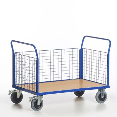Rollcart Gitter-Dreirandwagen 02-6097, Ladefläche 1000x680mm, Tragkraft: 600 kg, blau