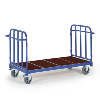 Rollcart Schwerer Rohr-Doppelstirnrandwagen 02-1254, Ladefläche 2000x880mm, Tragkraft: 1200 kg, blau
