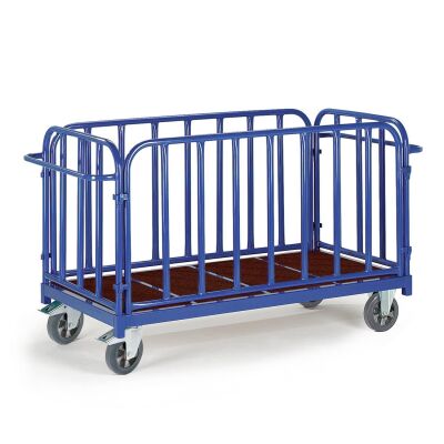 Rollcart Schwerer Rohr-Vierrandwagen 02-1262, Ladefläche 1300x800mm, Tragkraft: 1200 kg, blau