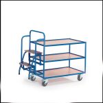 Rollcart 3 Etagen und 2 Trittstufen Tischwagen 08-7272,...