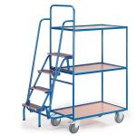 Rollcart 3 Etagen und 4 Trittstufen Tischwagen 08-7273,...